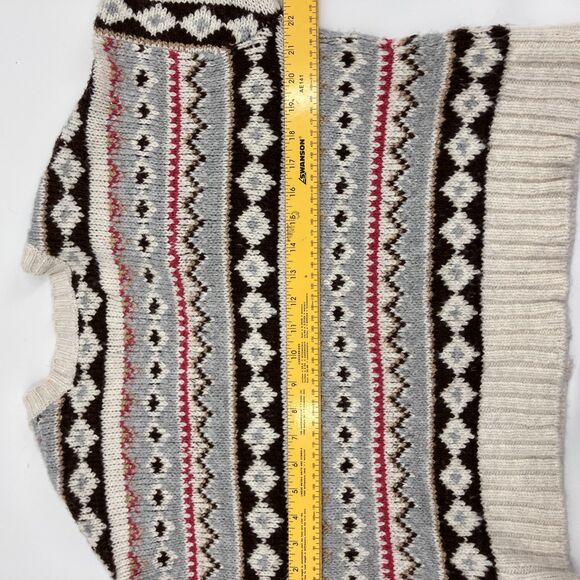 American Eagle Oversized Cropped Knit Fair Isle Cardigan Sweater, sz S cabincore - Picture 7 of 8